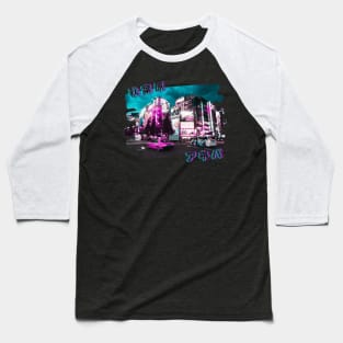 Vaporwave Akihabara Tokyo Neon Nights in the City Baseball T-Shirt